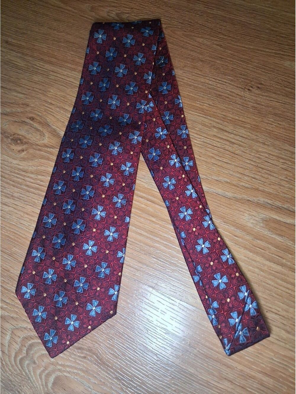 Robert Talbott Best of Class Silk Tie Red Geometric Wide - Picture 6 of 8